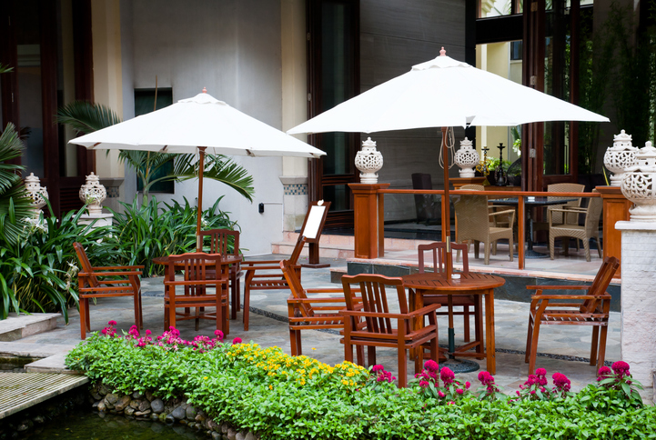patio with table and chairs